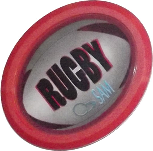 AC7132: Sam Airhockey puck pro Rugby Red (ovaal)