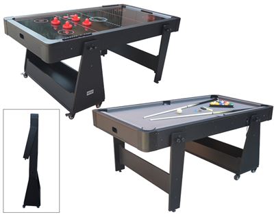 Airhockey/Pooltafel TopTable Twist Max 2-1 Mobile, Grey Black (schade)