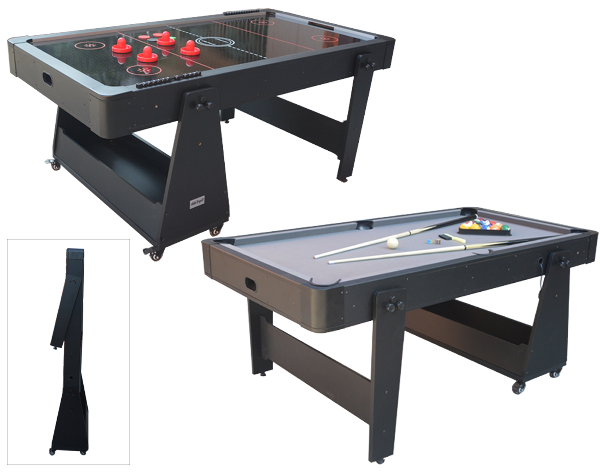 AS0035-GB: Airhockey/Pooltafel TopTable Twist Max 2-1 Mobile, Grey Black (schade) #1