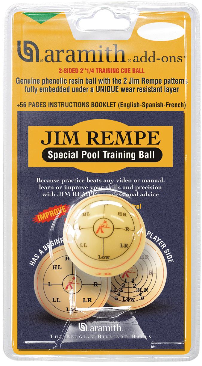 BA0476-JR: Aramith "Jim Rempe" pool trainingsbal met boekje 57,2mm #1