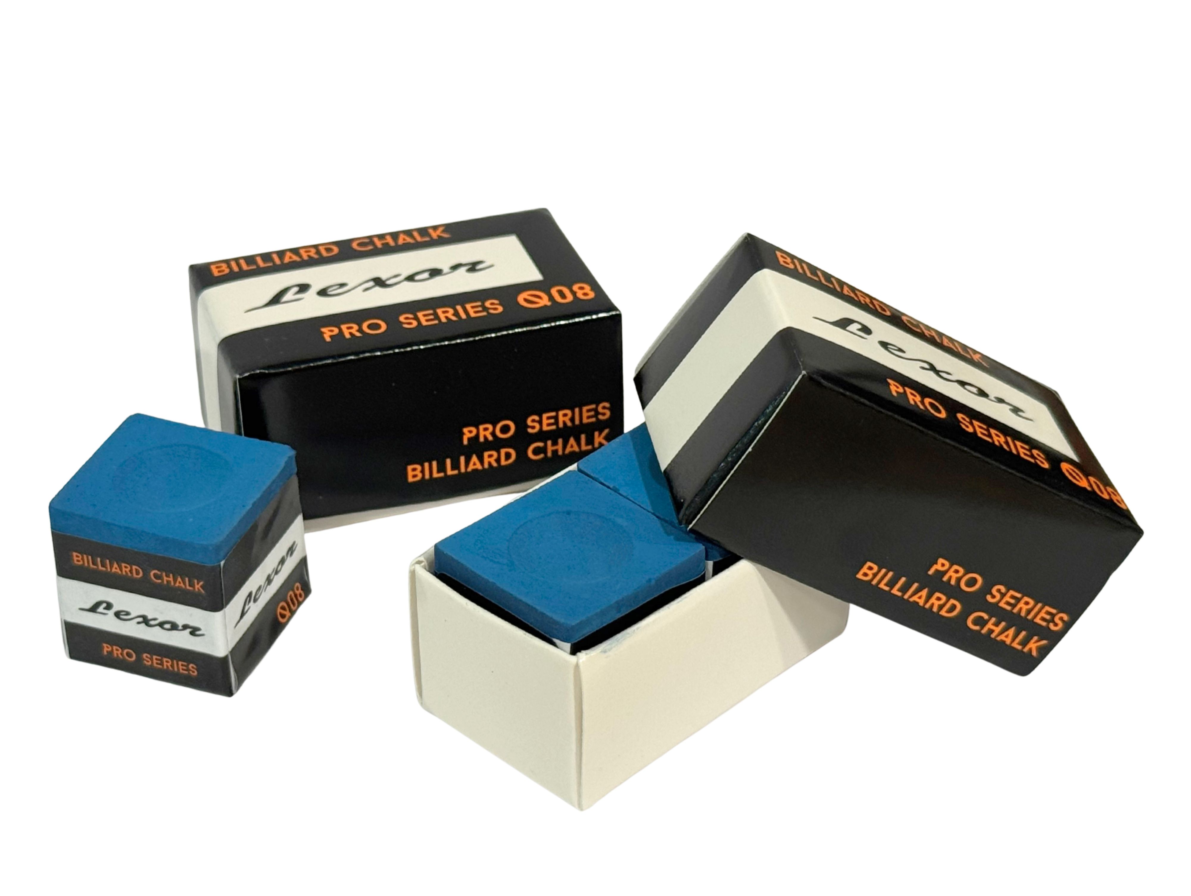 BA0490: Lexor Pro Billiard Chalk Q08, box 2 pcs., Sky Blue