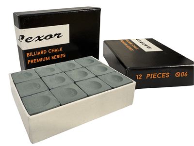 Lexor Premium Billiard Chalk Q06, box 12pcs., Anthracite 