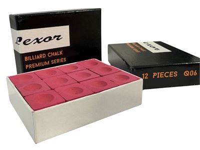Lexor Premium Billiard Chalk Q06, box 12pcs., Red