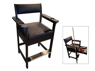 Lexor Billiard Players Chair w/storage, blk oak