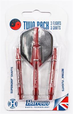 Harrows Twin Pack Red - 3 Sets Shafts & Flights 
