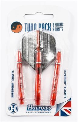 Harrows Twin Pack Orange - 3 Sets Shafts & Flights 