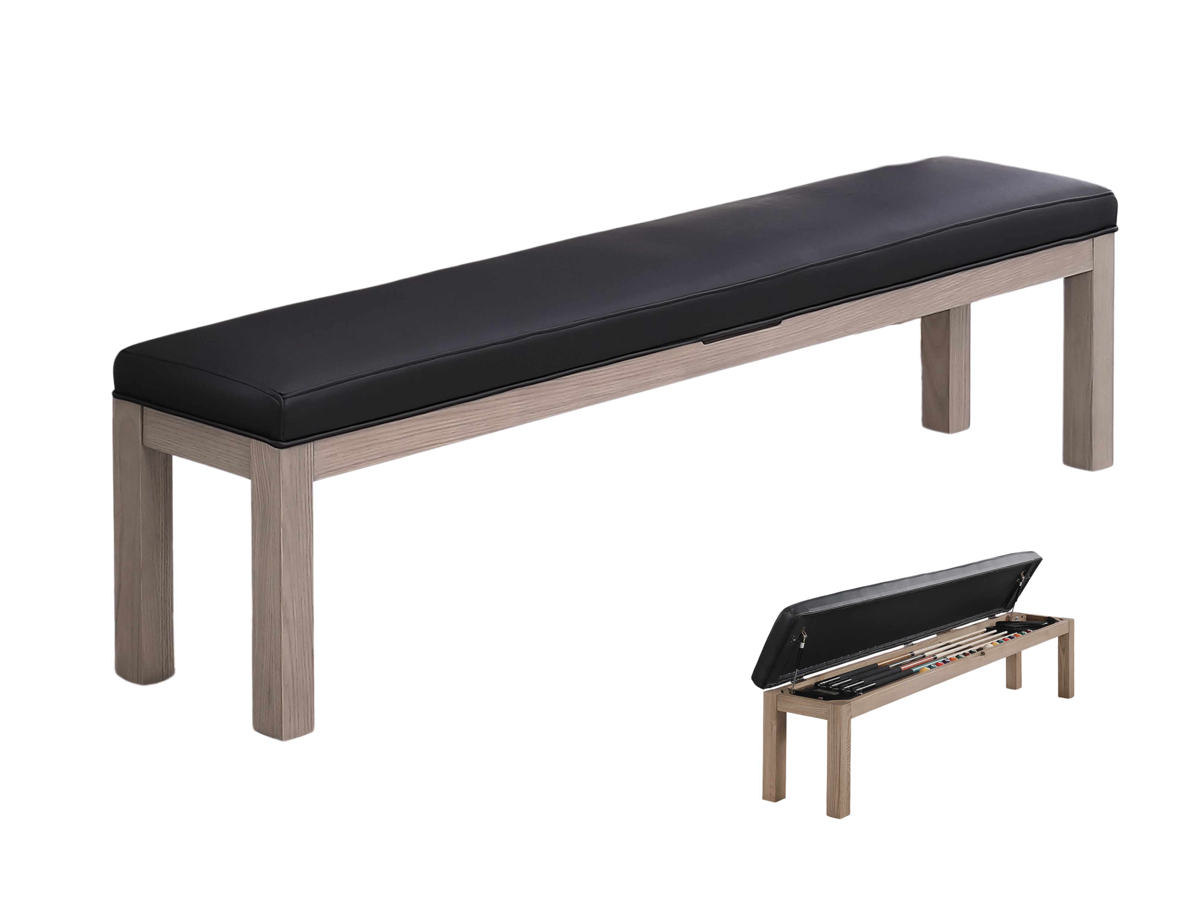 PC0231-B: Lexor Bench w/cushion and storage Cement