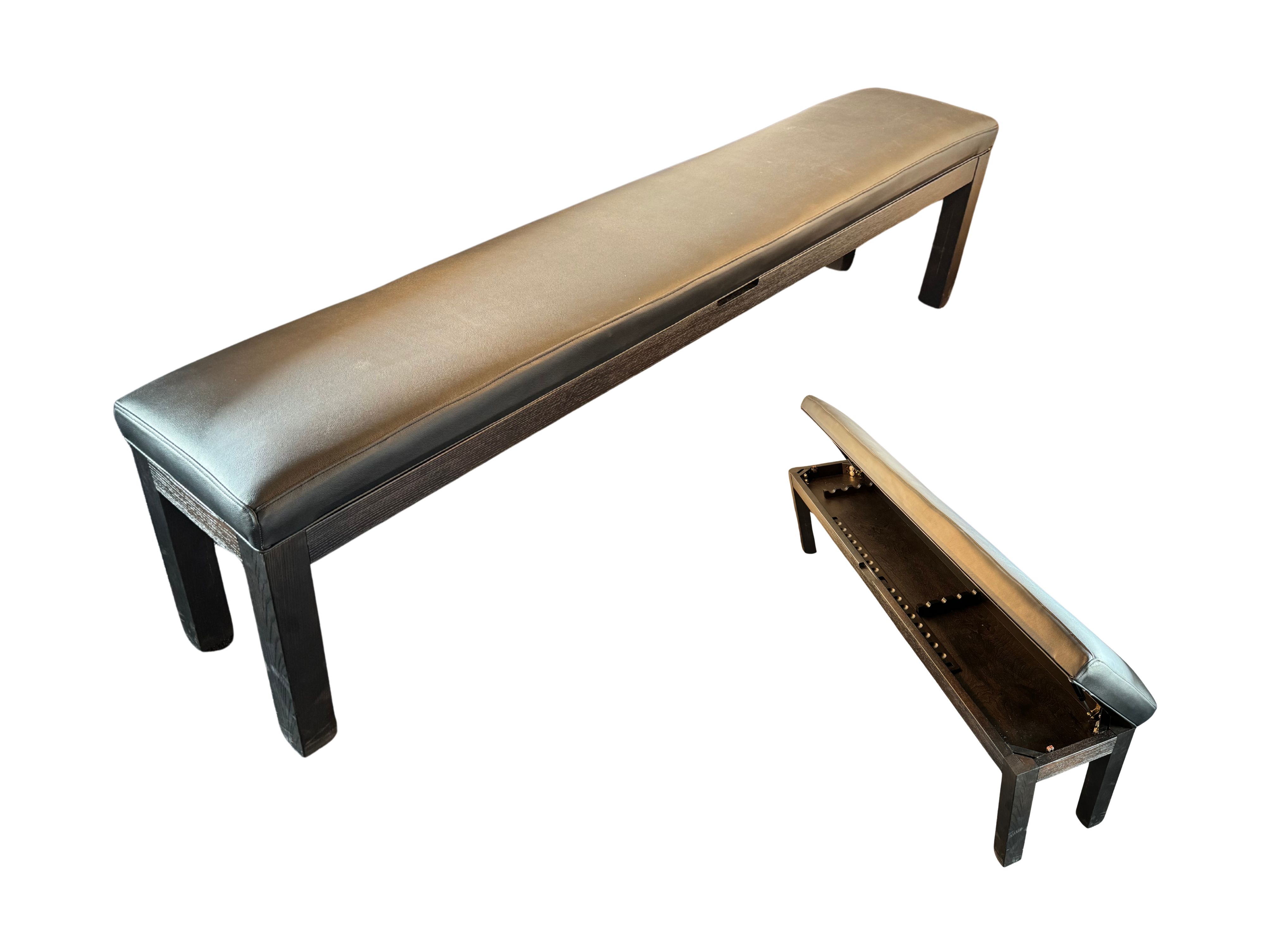 PC0233-B: Lexor Bench w/cushion and storage Blck-Oak