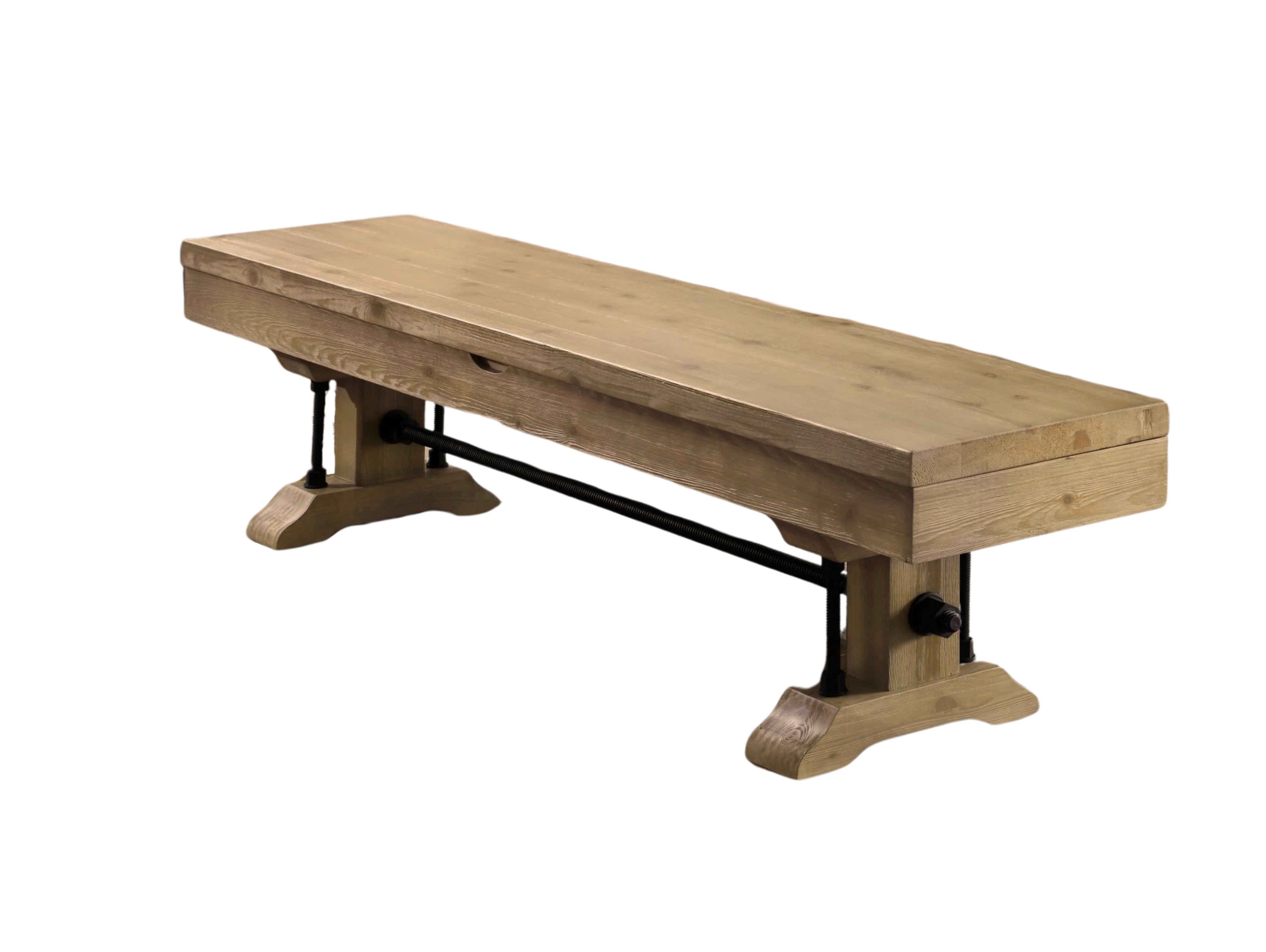 PC0365-BA: Lexor Industrial Bench w/storage Vintage Oak