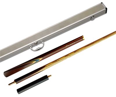 Snooker Cue & Case set Lexor 3/4 Brown, Navy/Maple splice, w. extension 