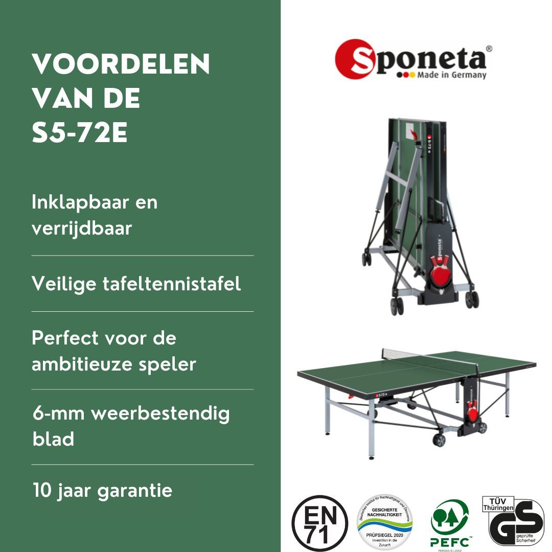 TC0278: Tafeltennistafel Outdoor SPONETA S 5-72 e groen "Gratis levering"