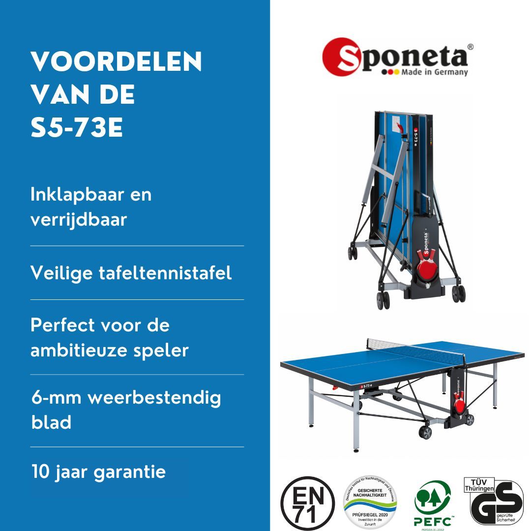 TC0279: Tafeltennistafel Outdoor SPONETA S 5-73 e blauw "Gratis levering"
