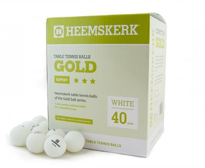 Tafeltennis ballen Heemskerk Gold 3 ster 120 stuks wit