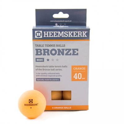 Tafeltennis ballen Heemskerk Bronze 1 ster 6 stuks oranje