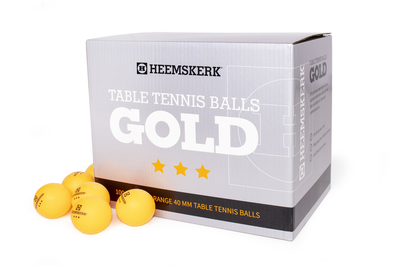 TC0739-7: Tafeltennis ballen Heemskerk Gold 3 ster 100 stuks oranje