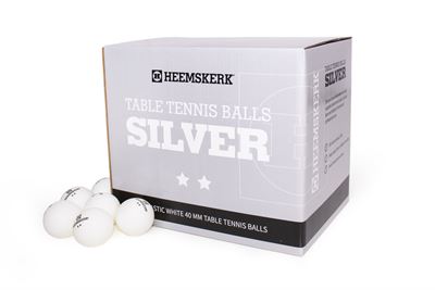 Tafeltennis ballen Heemskerk Zilver 2 ster 100 stuks wit
