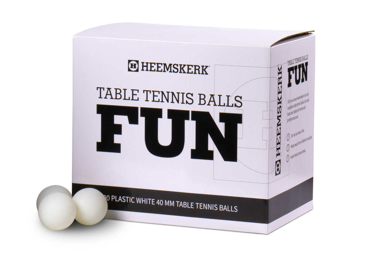 TC0739: Tafeltennis ballen Heemskerk Fun 100stuks wit #1